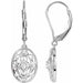 Ladies Natural Diamond Lever Back Earrings — Sterling Silver