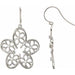 Ladies Natural Diamond Flower Earrings — Sterling Silver