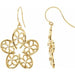 Ladies Natural Diamond Flower Earrings — 14K Yellow Gold