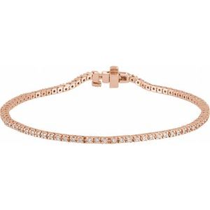 Ladies Natural Diamond Line 7 1/ Bracelet (I1, G-H) — 14K Rose Gold