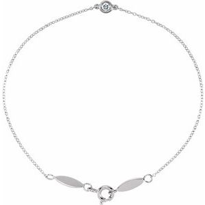 Ladies Natural Diamond Bracelet (I1, H+) — 14K White Gold