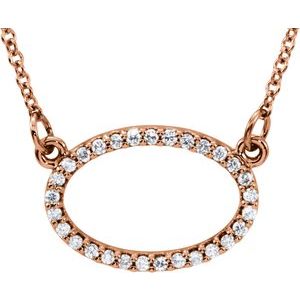 Ladies Natural Diamond Necklace (I1, G-H) — 14K Rose Gold