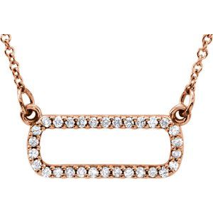 Ladies Natural Diamond Geometric Necklace (I1, G-H) — 14K Rose Gold