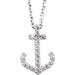 Ladies Natural Diamond Anchor Necklace (I1, G-H) — 14K White Gold