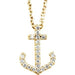 Ladies Natural Diamond Anchor Necklace (I1, G-H) — 14K Yellow Gold
