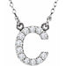 Ladies Natural Diamond Initial C Necklace (I1, G-H) — 14K White Gold