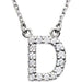 Ladies Natural Diamond Initial D Necklace (I1, G-H) — 14K White Gold
