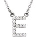 Ladies Natural Diamond Initial E Necklace (I1, G-H) — 14K White Gold