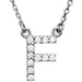 Ladies Natural Diamond Initial F Necklace (I1, G-H) — 14K White Gold