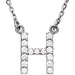 Ladies Natural Diamond Initial H Necklace (I1, G-H) — 14K White Gold
