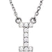 Ladies Natural Diamond Initial I Necklace (I1, G-H) — 14K White Gold