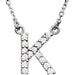 Ladies Natural Diamond Initial K Necklace (I1, G-H) — 14K White Gold