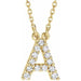 Ladies Natural Diamond Initial A Necklace (I1, G-H) — 14K Yellow Gold