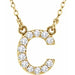 Ladies Natural Diamond Initial C Necklace (I1, G-H) — 14K Yellow Gold