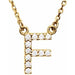 Ladies Natural Diamond Initial F Necklace (I1, G-H) — 14K Yellow Gold