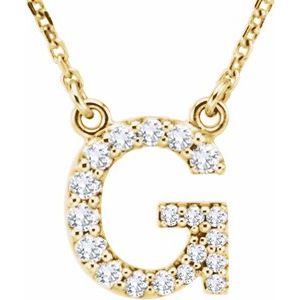 Ladies Natural Diamond Initial G Necklace (I1, G-H) — 14K Yellow Gold