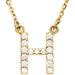 Ladies Natural Diamond Initial H Necklace (I1, G-H) — 14K Yellow Gold
