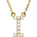 Ladies Natural Diamond Initial I Necklace (I1, G-H) — 14K Yellow Gold