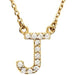 Ladies Natural Diamond Initial J Necklace (I1, G-H) — 14K Yellow Gold