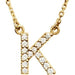 Ladies Natural Diamond Initial K Necklace (I1, G-H) — 14K Yellow Gold