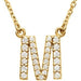Ladies Natural Diamond Initial M Necklace (I1, G-H) — 14K Yellow Gold