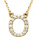 Ladies Natural Diamond Initial O Necklace (I1, G-H) — 14K Yellow Gold