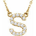Ladies Natural Diamond Initial S Necklace (I1, G-H) — 14K Yellow Gold