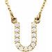 Ladies Natural Diamond Initial U Necklace (I1, G-H) — 14K Yellow Gold