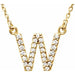 Ladies Natural Diamond Initial W Necklace (I1, G-H) — 14K Yellow Gold