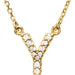 Ladies Natural Diamond Initial Y Necklace (I1, G-H) — 14K Yellow Gold