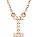Ladies Natural Diamond Initial I Necklace (I1, G-H) — 14K Rose Gold