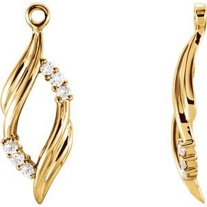 Ladies Diamond Earring Jackets — 14K Yellow Gold