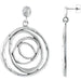 Ladies Natural Diamond Circle Earrings — Sterling Silver & 14K White Gold