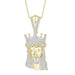 MEN'S CHARM 1.00CT ROUND DIAMOND 10K YELLOW GOLD