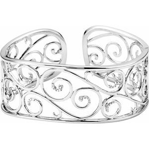Ladies Natural Diamond Cuff Bracelet (I1, G-H) — Sterling Silver
