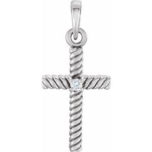 Ladies Natural Diamond Cross Pendant (I1, G-H) — Platinum