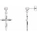Ladies 14K Yellow/ Natural Diamond Cross Earrings — 14K White Gold