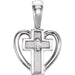 Ladies Natural Diamond Cross Heart Pendant (Si1, G-H) — 14K White Gold