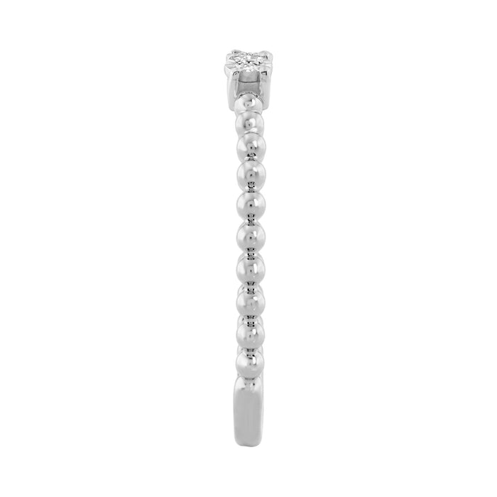 Elegant 0.07Ct Round Diamond Three Stone Ring In Sterling Silver Classic Ladies Jewelry Design