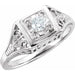 Ladies Natural Diamond Filigree Ring (I1, G-H) — 14K White Gold