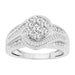 LADIES RING 1.00CT ROUND/BAGUETTE DIAMOND 10K WHITE GOLD