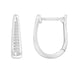 Sterling Silver White 0.15CT Baguette Diamond Hoop Earrings In Elegant Diamond For Women