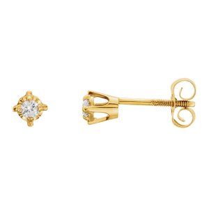 Ladies Natural Diamond Earrings (I1, H-I) — 14K Yellow Gold
