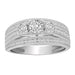 LADIES RING 0.75CT ROUND DIAMOND 10K WHITE GOLD