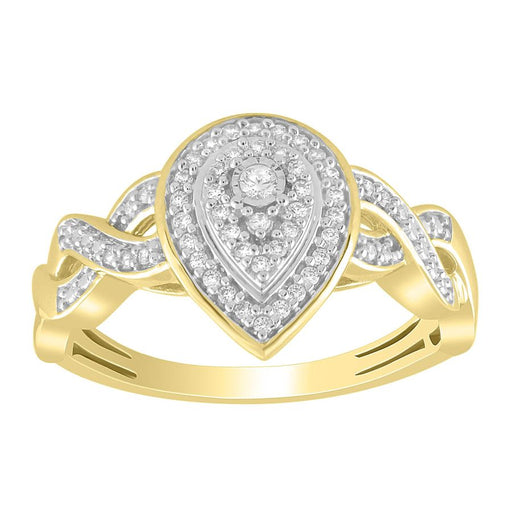 LADIES RING 0.15CT ROUND DIAMOND 10K YELLOW GOLD