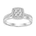 Sterling Silver 0.25CT Round Diamond Cluster Ring For Women
