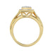 Luxury 10K Yellow Gold 0.25Ct Round Diamond Halo Cluster Ring For Women