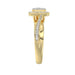 Luxury 10K Yellow Gold 0.25Ct Round Diamond Halo Cluster Ring For Women