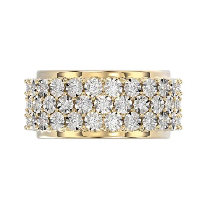 MEN'S BAND 2.00CT ROUND DIAMOND 10K YELLOW GOLD