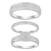 Sterling Silver 0.33CT Round Diamond Trio Bridal Ring Set In Ladies Wedding & Engagement Trio Set